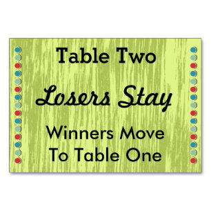 Cartão #2 do número da mesa dos pontos de Bunco