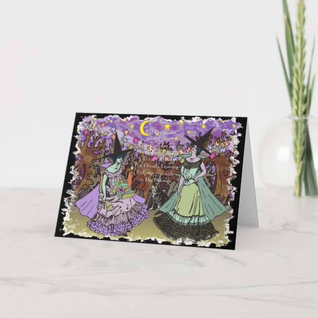 Cartão 2 Edwardian Witches in a Haunted Forest (Frente)