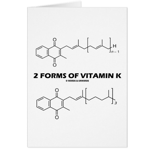 Cartão 2 formulários da vitamina K (moléculas químicas) (Frente)