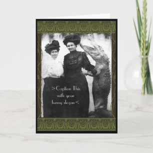 Cartão 2 galões e um jacaré subtitulam o este você mes