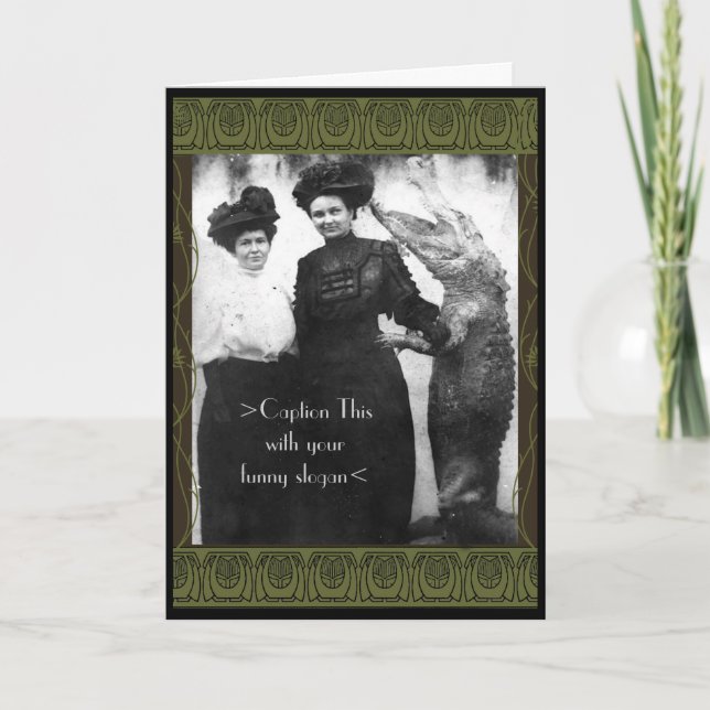 Cartão 2 galões e um jacaré subtitulam o este você mesmo (Frente)