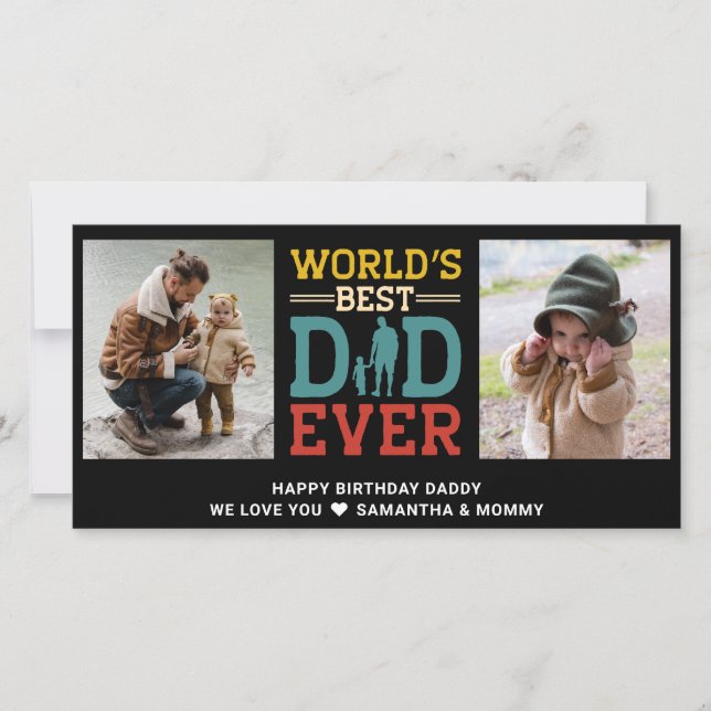 Cartão 2 Pai De Colagem De Fotografias Melhor Nunca Adici (Frente)