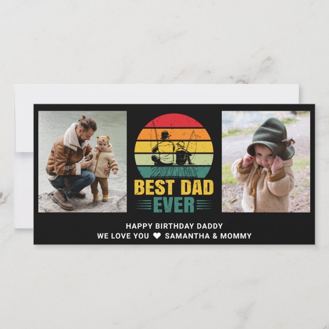 Cartão 2 Pai De Colagem De Fotografias Melhor Nunca Adici (Frente)