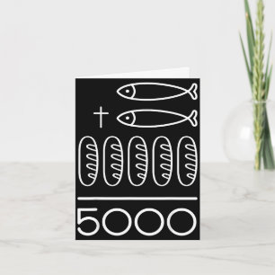 Cartão 2 peixes 5 pães jesus alimenta os 5000 cristãos