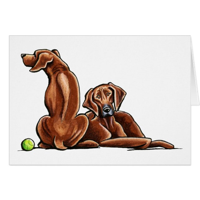 Cartão 2 Ridgebacks Rhodesian (Frente Horizontal)