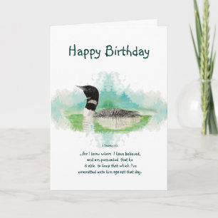 Cartão 2 Timothy 1:12 Vazio de aniversário da Escritura C