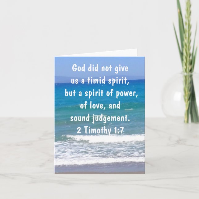 Cartão 2 Timothy 1:7 Cristãos não são Bíblias Timid Verse (Frente)