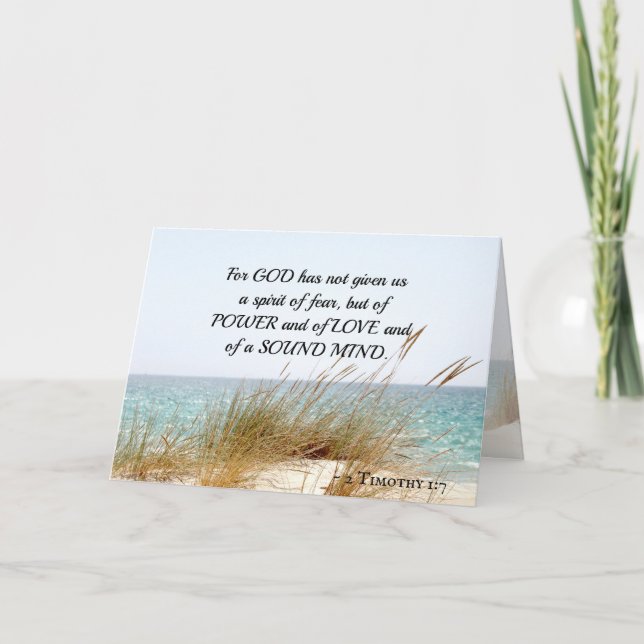 Cartão 2 Timothy 1:7 Deus não deu um espírito de medo, (Frente)