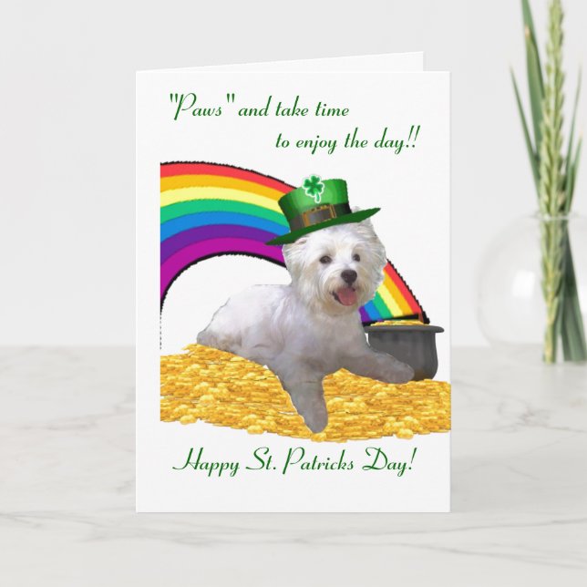 Cartão 2. Westie St Patricks Card (Frente)