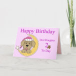 Cartão 2nd Birthday Card for a daughter<br><div class="desc">Cute dog design 2nd Birthday Card for a daughter</div>