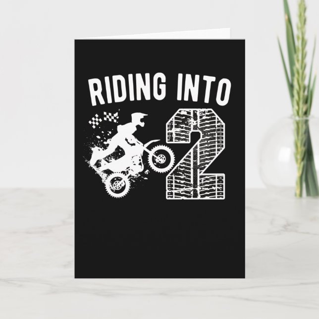 Cartão 2nd Birthday Gift Dirt Bike 2 Years Old Motocross (Frente)