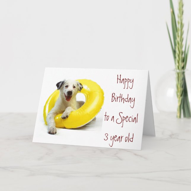 CARTÃO "3º ANIVERSÁRIO" CHEIO DIVERTIDO E BEIJOS, TAMBÉM! (Frente)