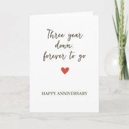 Cartão 3º Aniversário – Três Anos Passados, Para Sempre a