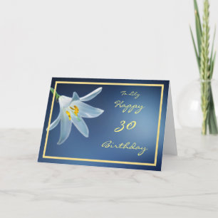 Cartão 30 Bday Madonna Lily Flower Name Frame