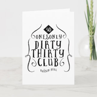 Cartão 30 Birthday 30 Years Old Dirty 30