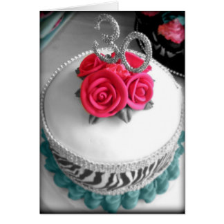 Cartão 30 Bolo de Rasbra Stripe