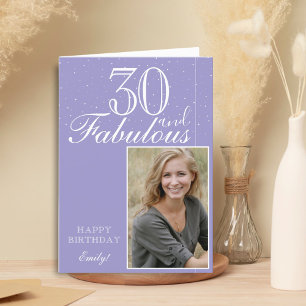 Cartão 30 e Fabuloso Elegante Foto de Aniversário 