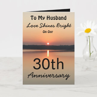 Cartão 30 Love Shines Bright Husband Aniversário