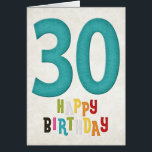 Cartão 30th Birthday Happy Birthday Card Design 3<br><div class="desc">this card is blank inside... (designed by MarloDeeDesigns.com) © 2004-2012 MarloDee Designs: All rights reserved. All necessary licenses have been purchased and are on file. Images on this site are NOT public domain. You may not copy, duplicate, alter or scan these designs, images, illustrations, photography, art and writing. You may...</div>