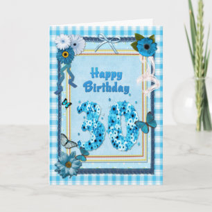 Cartão 30th Birthday with a scrapbook effect