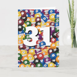 Cartão 31º aniversário Billiard Balls