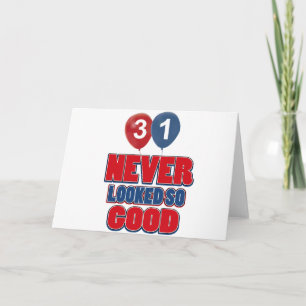 Cartão 31 year old birthday designs