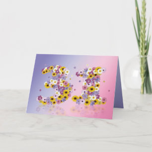 Cartão 31st birthday card with flowery letters