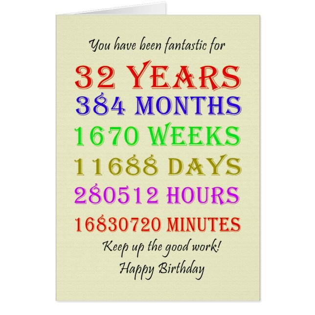 Cartão 32º aniversário (Frente)