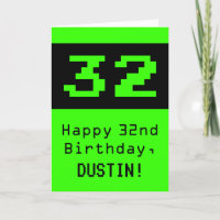 32º aniversário: Nerdy / Geeky Style "32" e Nome