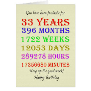 Cartão 33º aniversário