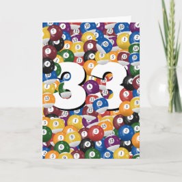 Cartão 33º aniversário Billiard Balls