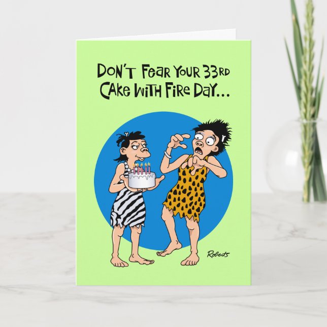 Cartão 33º aniversário tranquilizador (Frente)