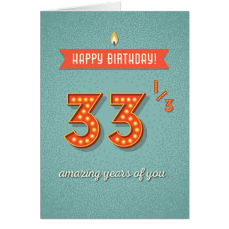 Cartão 33 1/3 de ano surpreendente