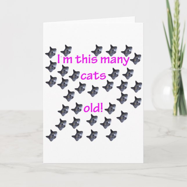 Cartão 33 cabeças do gato velhas (Frente)