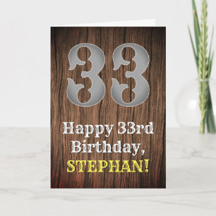 Cartão 33.o Aniversário: Country Western Inspirou Olhar,