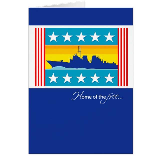 Cartão 3442 Navio Naval Patriótico (Frente)