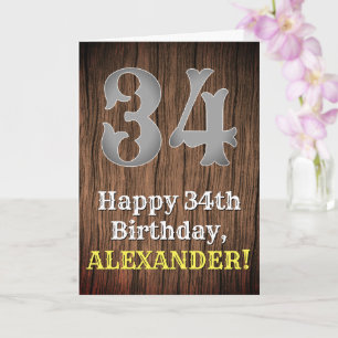 Cartão 34.º aniversário: Country Western Inspirou Olhar,