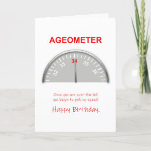 Cartão 34o Aniversário, leitura de Ageometer