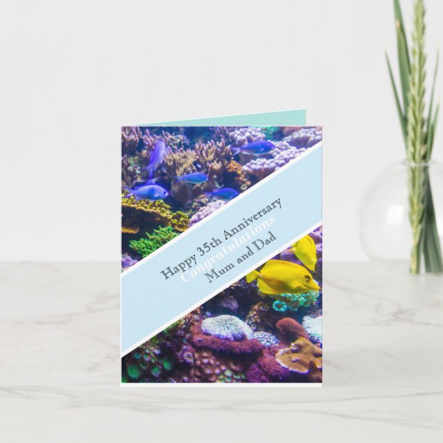 Cartão 35º aniversário de casamento Coral (Frente)