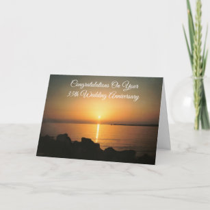 Cartão 35º aniversário de casamento personalizado por Sun