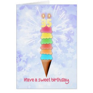 Cartão 35º Sorvete Gigante de Aniversário