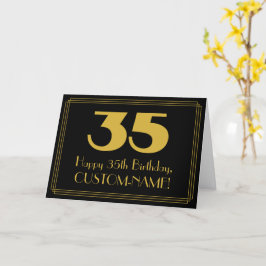 Cartão 35.º Aniversário: Art Deco Inspirou o Olho "35" & 