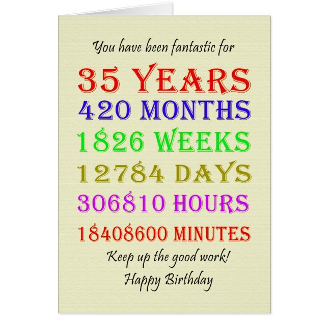 Cartão 35.º Aniversário — Marcos (Frente)