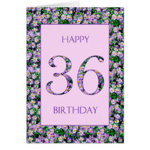 Cartão 36º Aniversário das Estrelas Roxas