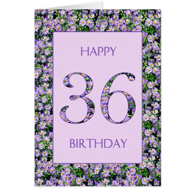 Cartão 36º Aniversário das Estrelas Roxas (Frente)