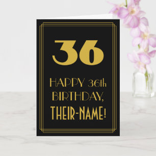 Cartão 36º Aniversário – Visual Inspirado em Art Déco "36