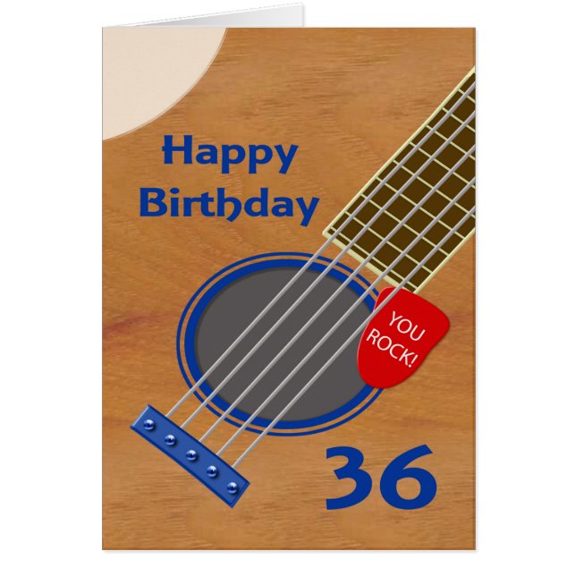 Cartão 36th Birthday Guitar Player Birthday (Frente)