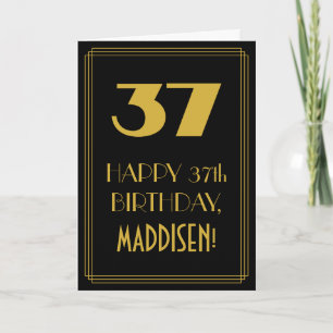 Cartão 37º Aniversário ~ Visual Inspirado em Art Déco "37