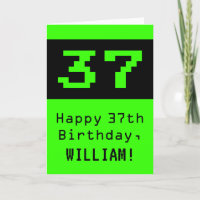 37th Birthday: Nerdy / Geeky Style "37" and Name