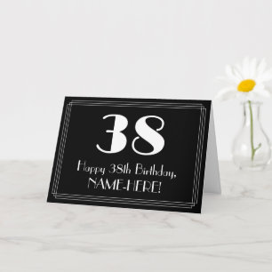 Cartão 38º Aniversário ~ Visual Inspirado no Art Déco "38